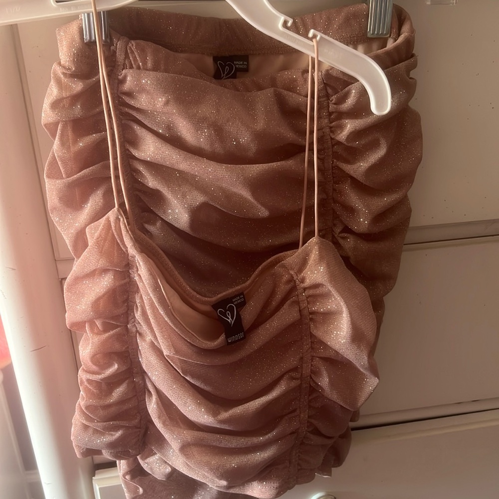 Matching Windsor Crop Top & Skirt Set